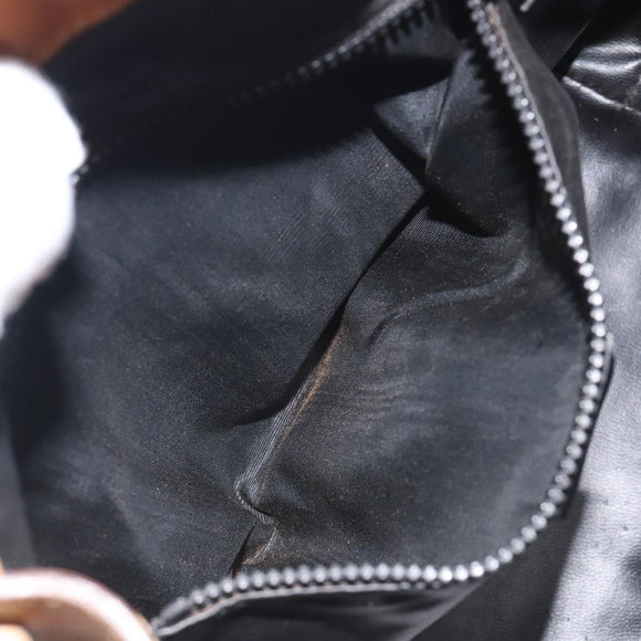 CELINE Shoulder Bag Leather Black Gold Auth BA3171