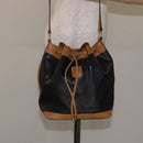 CELINE Shoulder Bag Leather Black Gold Auth BA3171-22