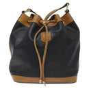 CELINE Shoulder Bag Leather Black Gold Auth BA3171-13
