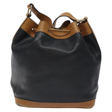 CELINE Shoulder Bag Leather Black Gold Auth BA3171 - 0