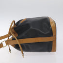 CELINE Shoulder Bag Leather Black Gold Auth BA3171-4