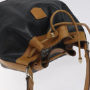 CELINE Shoulder Bag Leather Black Gold Auth BA3171-6