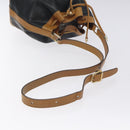 CELINE Shoulder Bag Leather Black Gold Auth BA3171-7