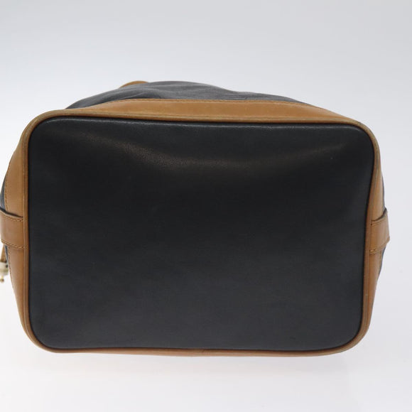 CELINE Shoulder Bag Leather Black Gold Auth BA3171