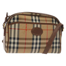 Burberrys Nova Check Shoulder Bag Canvas Beige Gold Auth BA3173-1