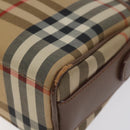 Burberrys Nova Check Shoulder Bag Canvas Beige Gold Auth BA3173-9