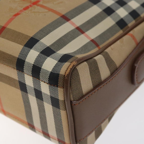 Burberrys Nova Check Shoulder Bag Canvas Beige Gold Auth BA3173