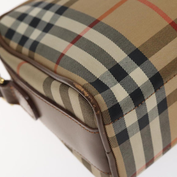 Burberrys Nova Check Shoulder Bag Canvas Beige Gold Auth BA3173