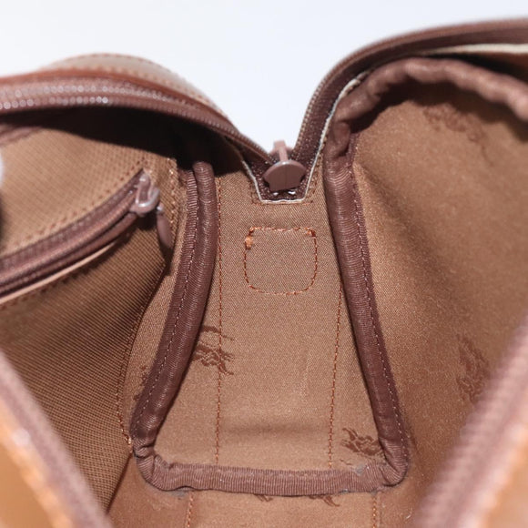 Burberrys Nova Check Shoulder Bag Canvas Beige Gold Auth BA3173