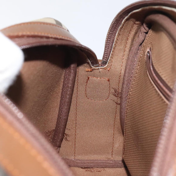 Burberrys Nova Check Shoulder Bag Canvas Beige Gold Auth BA3173