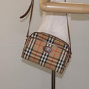 Burberrys Nova Check Shoulder Bag Canvas Beige Gold Auth BA3173-21