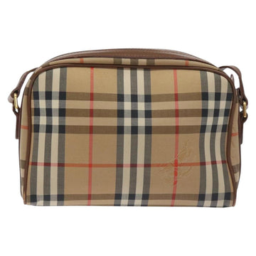 Burberrys Nova Check Shoulder Bag Canvas Beige Gold Auth BA3173 - 0