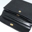 BALLY Quilted Hand Bag Leather Black Gold Auth BA3175-15