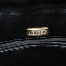 BALLY Quilted Hand Bag Leather Black Gold Auth BA3175-16