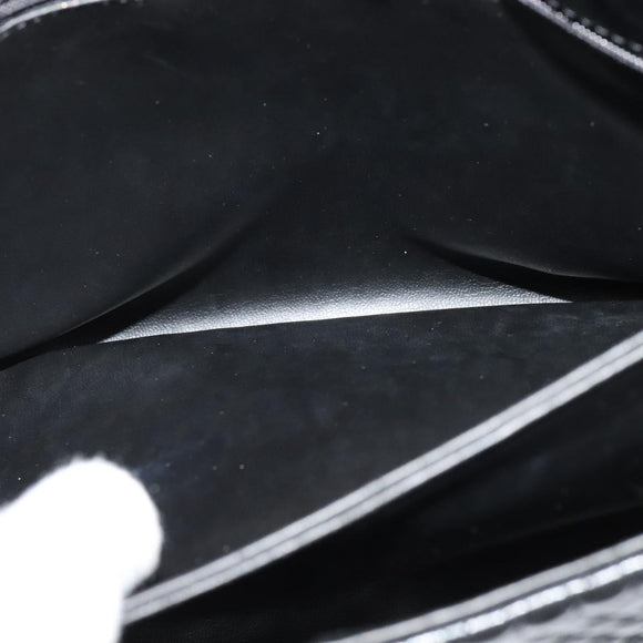 BALLY Quilted Hand Bag Leather Black Gold Auth BA3175