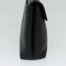 BALLY Quilted Hand Bag Leather Black Gold Auth BA3175-4