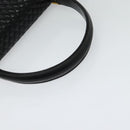 BALLY Quilted Hand Bag Leather Black Gold Auth BA3175-7