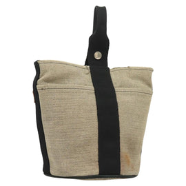 HERMES Saksaw PM Hand Bag Canvas Gray Auth BA3184