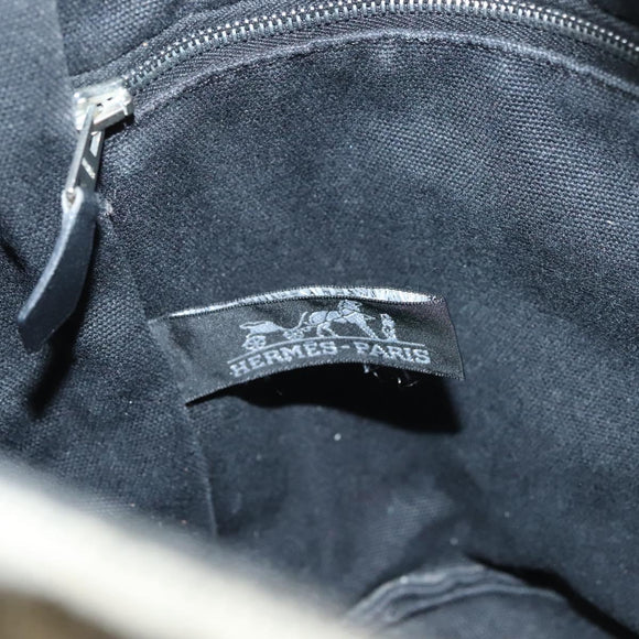 HERMES Saksaw PM Hand Bag Canvas Gray Auth BA3184