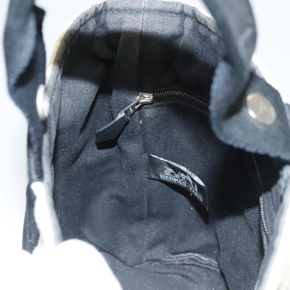 HERMES Saksaw PM Hand Bag Canvas Gray Auth BA3184