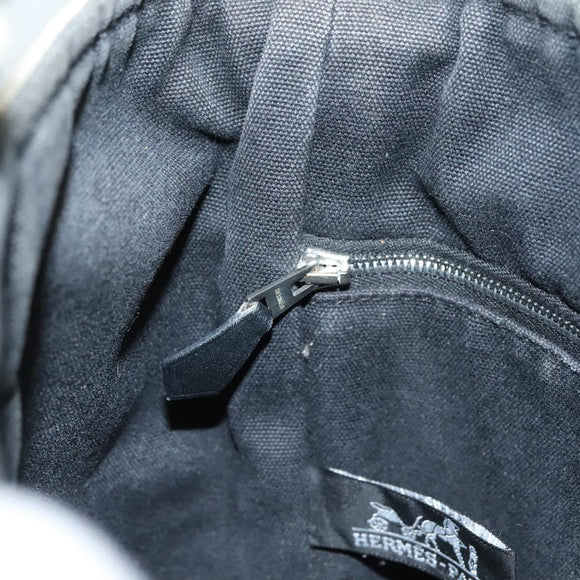 HERMES Saksaw PM Hand Bag Canvas Gray Auth BA3184