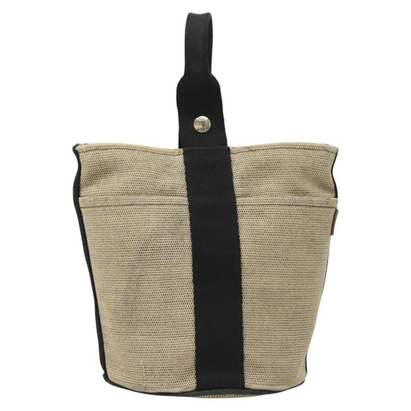 HERMES Saksaw PM Hand Bag Canvas Gray Auth BA3184