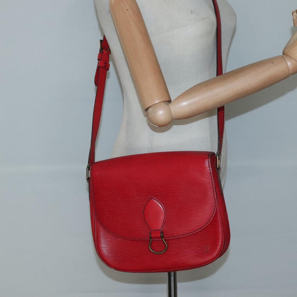 LOUIS VUITTON Epi Saint Cloud GM Shoulder Bag Red M52197 LV Auth BA3185