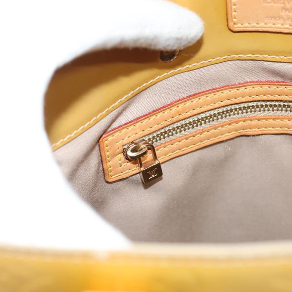 LOUIS VUITTON Monogram Vernis Reade MM Hand Bag Beige M91141 LV Auth BA3199