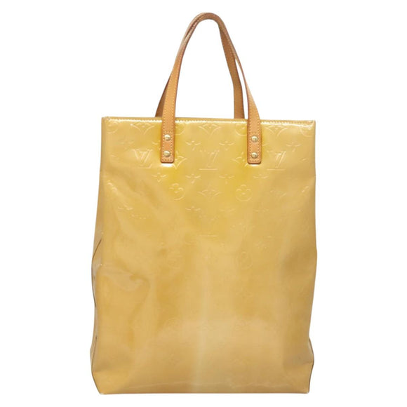 LOUIS VUITTON Monogram Vernis Reade MM Hand Bag Beige M91141 LV Auth BA3199