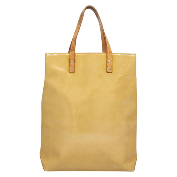 LOUIS VUITTON Monogram Vernis Reade MM Hand Bag Beige M91141 LV Auth BA3199