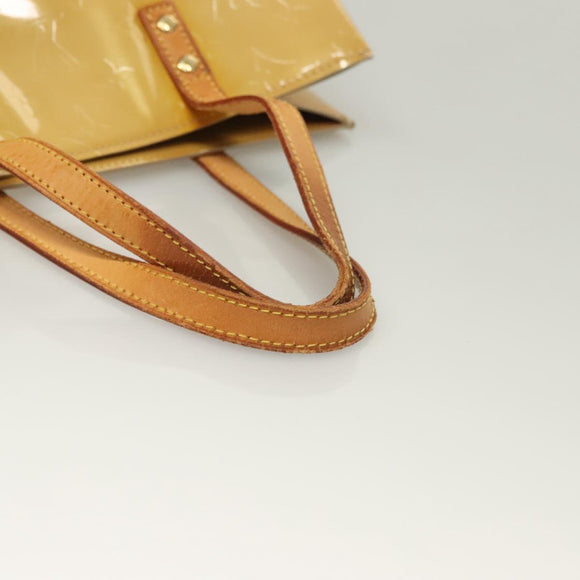 LOUIS VUITTON Monogram Vernis Reade MM Hand Bag Beige M91141 LV Auth BA3199