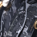 Salvatore Ferragamo Gancini Chain Shoulder Bag Patent Black Gold Auth BA3201-19