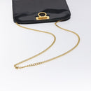 Salvatore Ferragamo Gancini Chain Shoulder Bag Patent Black Gold Auth BA3201-7