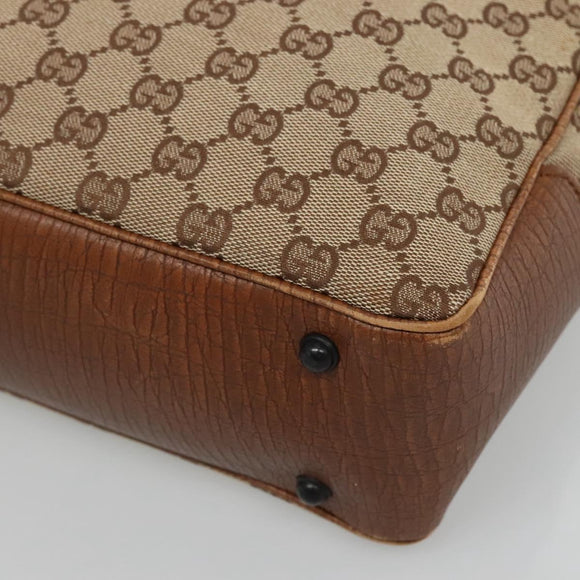 GUCCI GG Canvas Bamboo Hand Bag Beige 112530 Auth BA3203