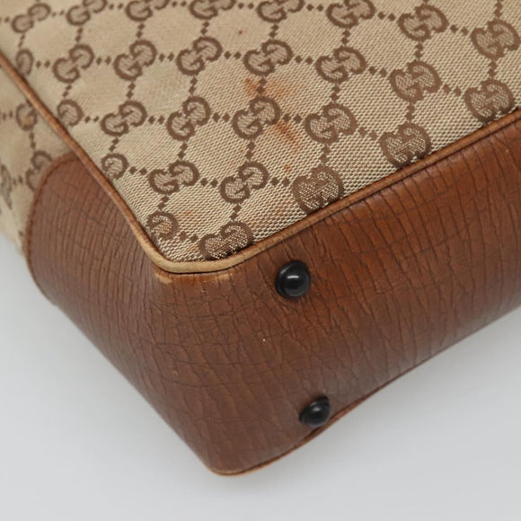 GUCCI GG Canvas Bamboo Hand Bag Beige 112530 Auth BA3203