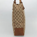 GUCCI GG Canvas Bamboo Hand Bag Beige 112530 Auth BA3203-4