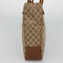 GUCCI GG Canvas Bamboo Hand Bag Beige 112530 Auth BA3203-5