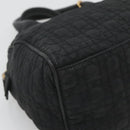 Christian Dior Canage Hand Bag Nylon Black Gold Auth BA3208-14