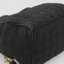 Christian Dior Canage Hand Bag Nylon Black Gold Auth BA3208-16