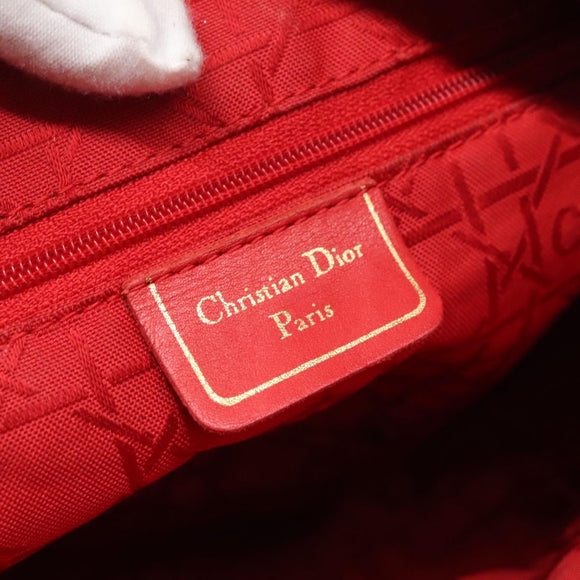 Christian Dior Canage Hand Bag Nylon Black Gold Auth BA3208