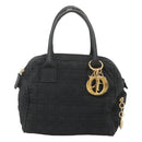 Christian Dior Canage Hand Bag Nylon Black Gold Auth BA3208-13