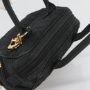 Christian Dior Canage Hand Bag Nylon Black Gold Auth BA3208-6