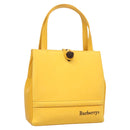 Burberrys Hand Bag Leather Suede Yellow Auth BA3213-1