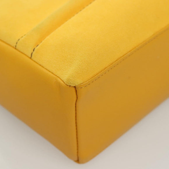 Burberrys Hand Bag Leather Suede Yellow Auth BA3213
