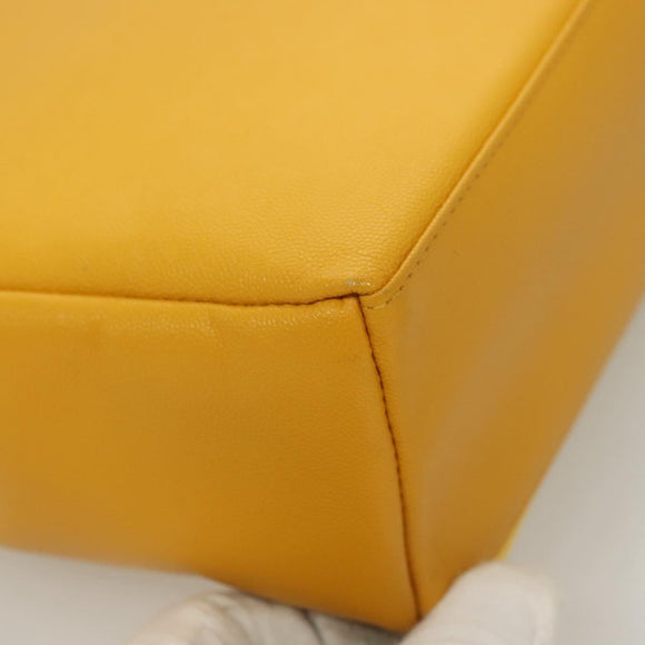 Burberrys Hand Bag Leather Suede Yellow Auth BA3213