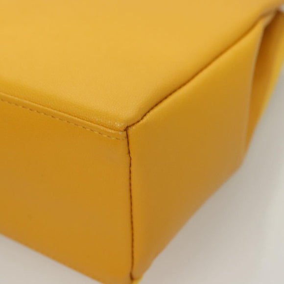 Burberrys Hand Bag Leather Suede Yellow Auth BA3213