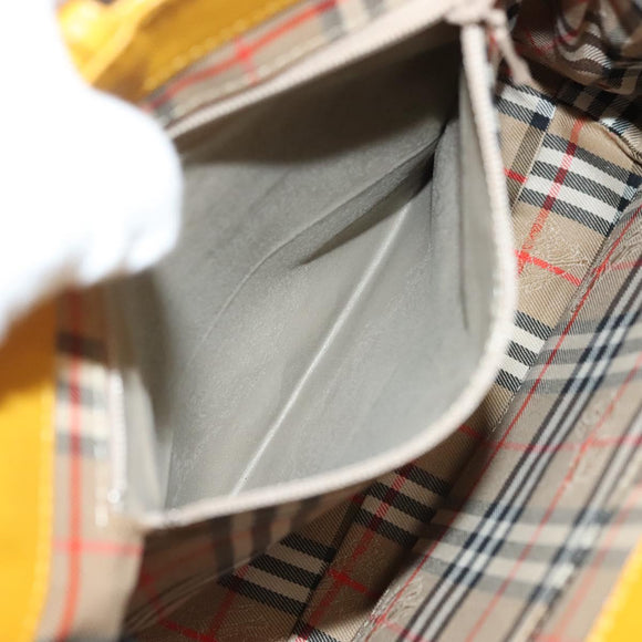 Burberrys Hand Bag Leather Suede Yellow Auth BA3213