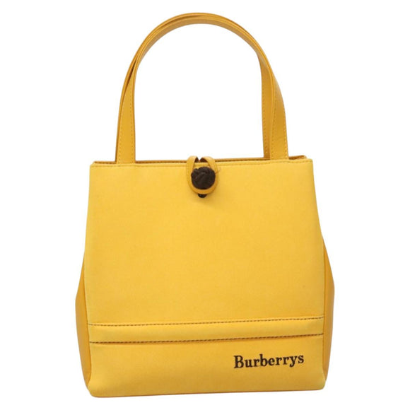 Burberrys Hand Bag Leather Suede Yellow Auth BA3213