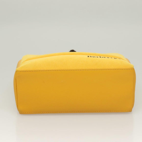 Burberrys Hand Bag Leather Suede Yellow Auth BA3213