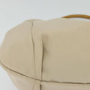 Salvatore Ferragamo Vala Shoulder Bag Nylon Beige Gold Auth BA3215-14